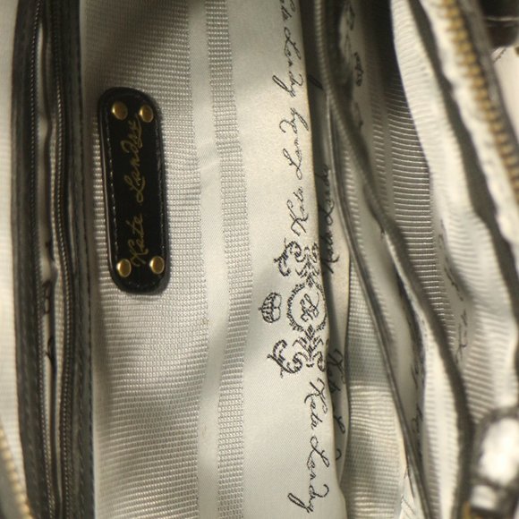 Vtg Kate Landry Black Cow Hair Gold Buckle Purse - Picture 8 of 11